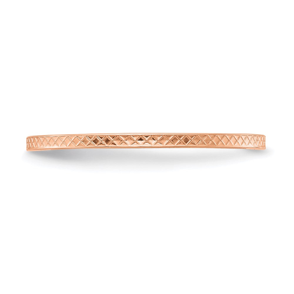 10K Rose Gold 1.2mm Criss-Cross Pattern stackable Band