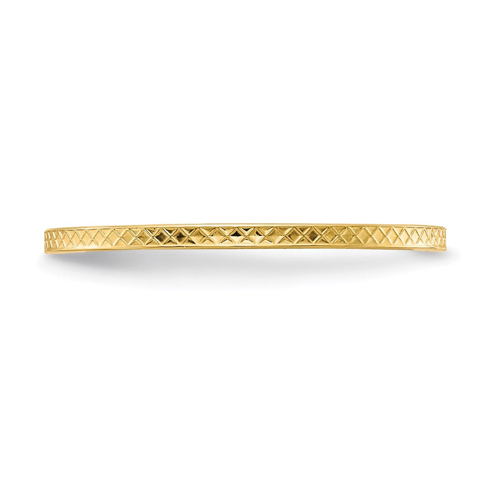 10K Gold 1.2mm Criss-Cross Pattern Stackable Band