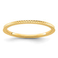 10K Gold 1.2mm Criss-Cross Pattern Stackable Band
