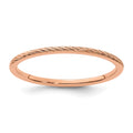 10K Rose Gold 1.2mm Twisted Wire Pattern Stackable Band