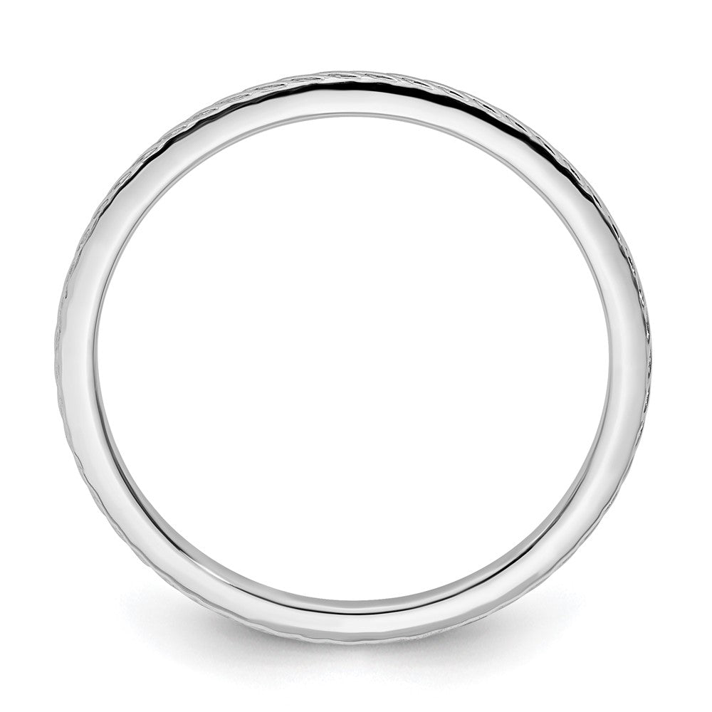 10K White Gold 1.2mm Twisted Wire Pattern Stackable Band
