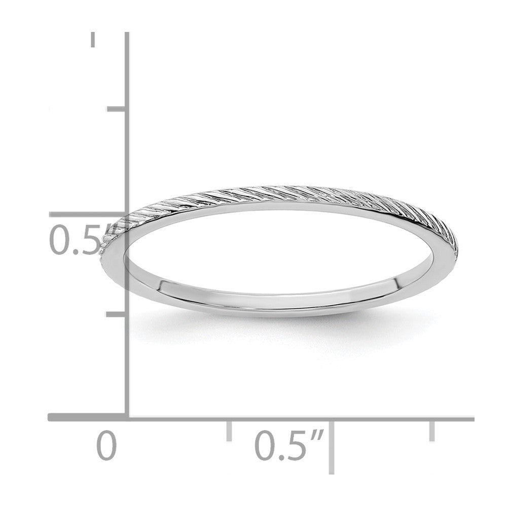 10K White Gold 1.2mm Twisted Wire Pattern Stackable Band