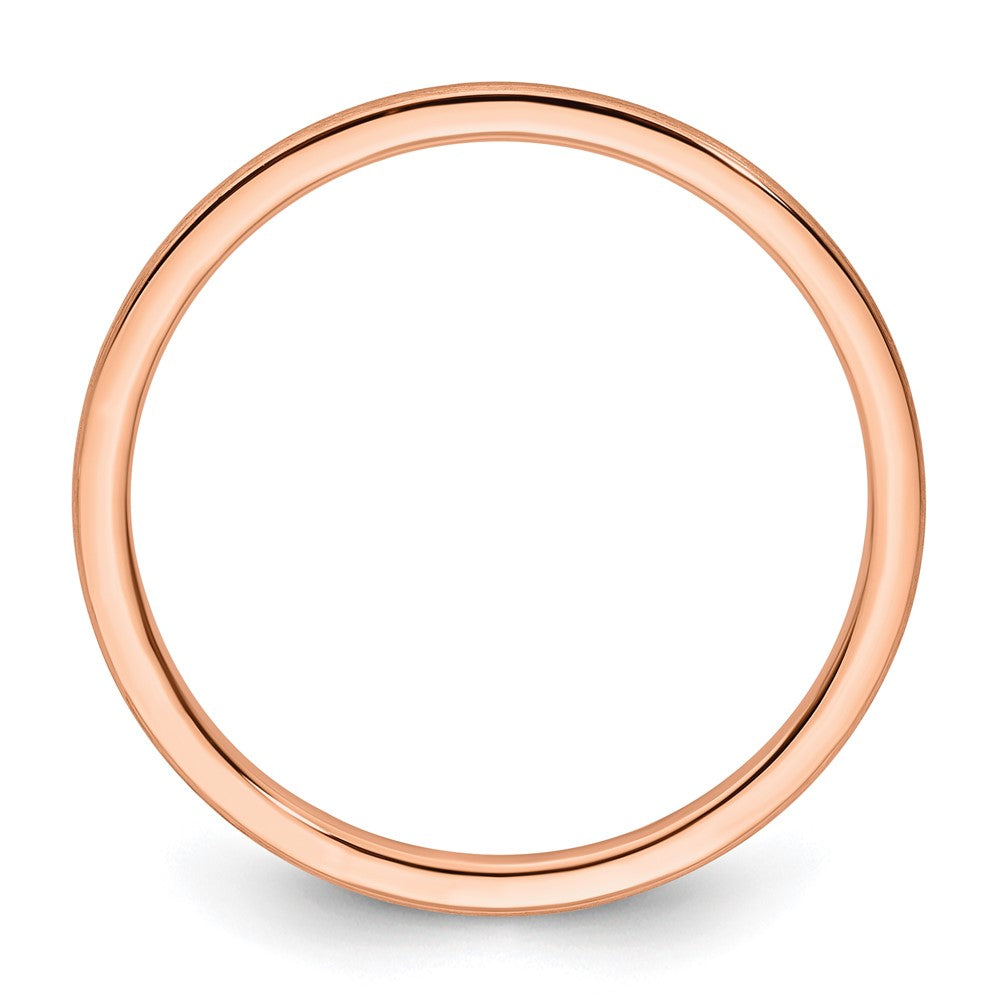 10K Rose Gold 1.2mm Half Round Satin Stackable Band