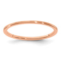 10K Rose Gold 1.2mm Half Round Satin Stackable Band