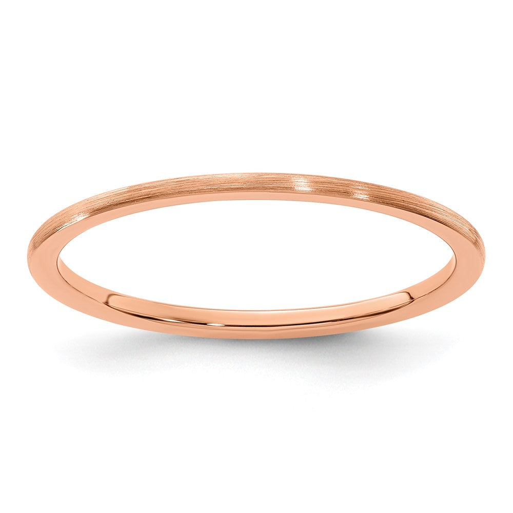 10K Rose Gold 1.2mm Half Round Satin Stackable Band