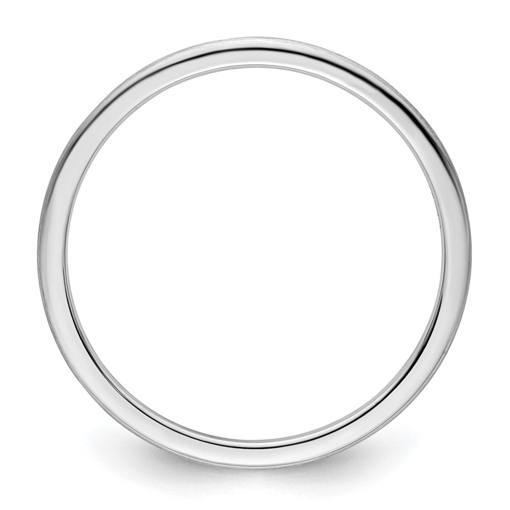 10K White Gold 1.2mm Half Round Satin Stackable Band