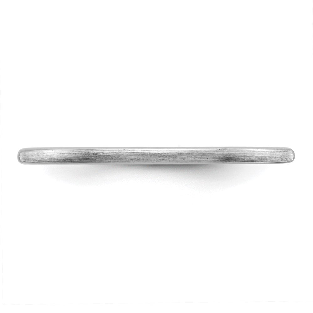 10K White Gold 1.2mm Half Round Satin Stackable Band