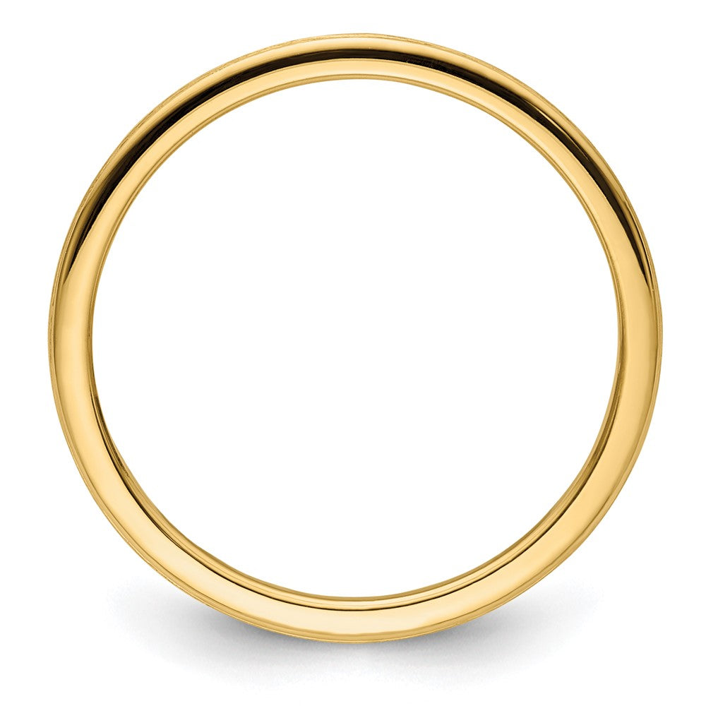 10K Gold 1.2mm Half Round Satin Stackable Band