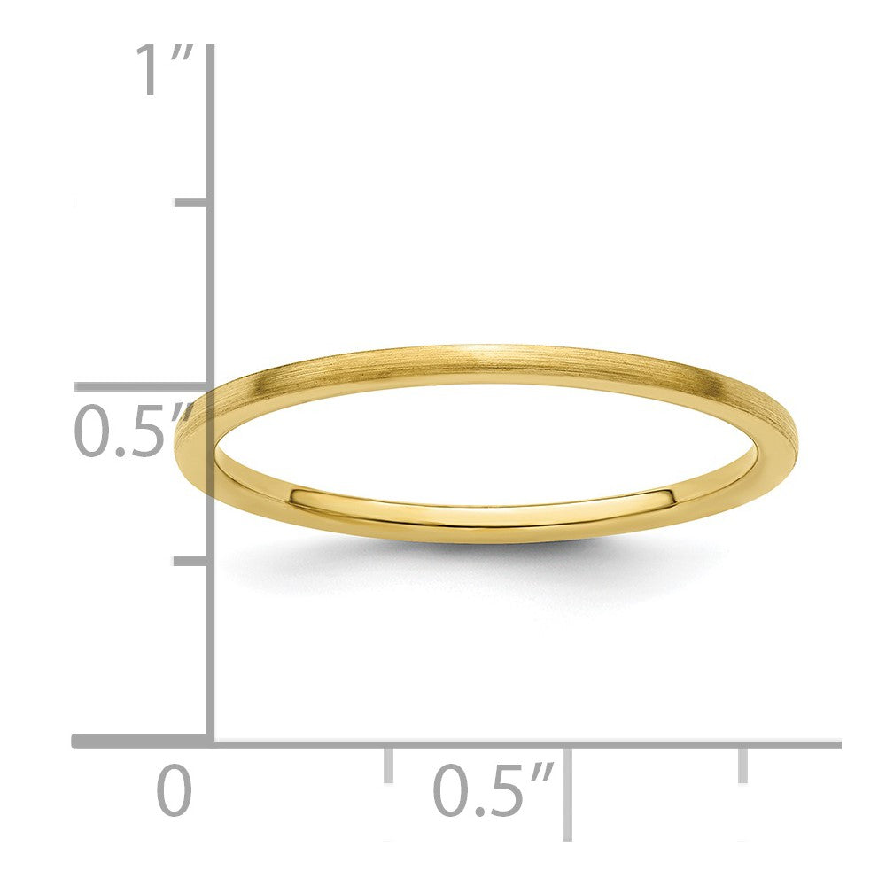 10K Gold 1.2mm Half Round Satin Stackable Band