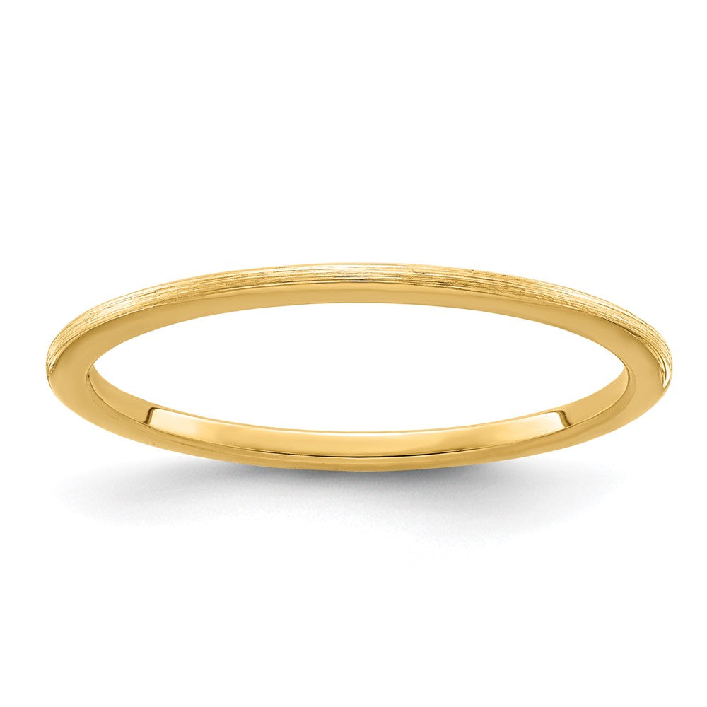 10K Gold 1.2mm Half Round Satin Stackable Band
