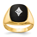 10ky AA Diamond and Onyx Men's Ring