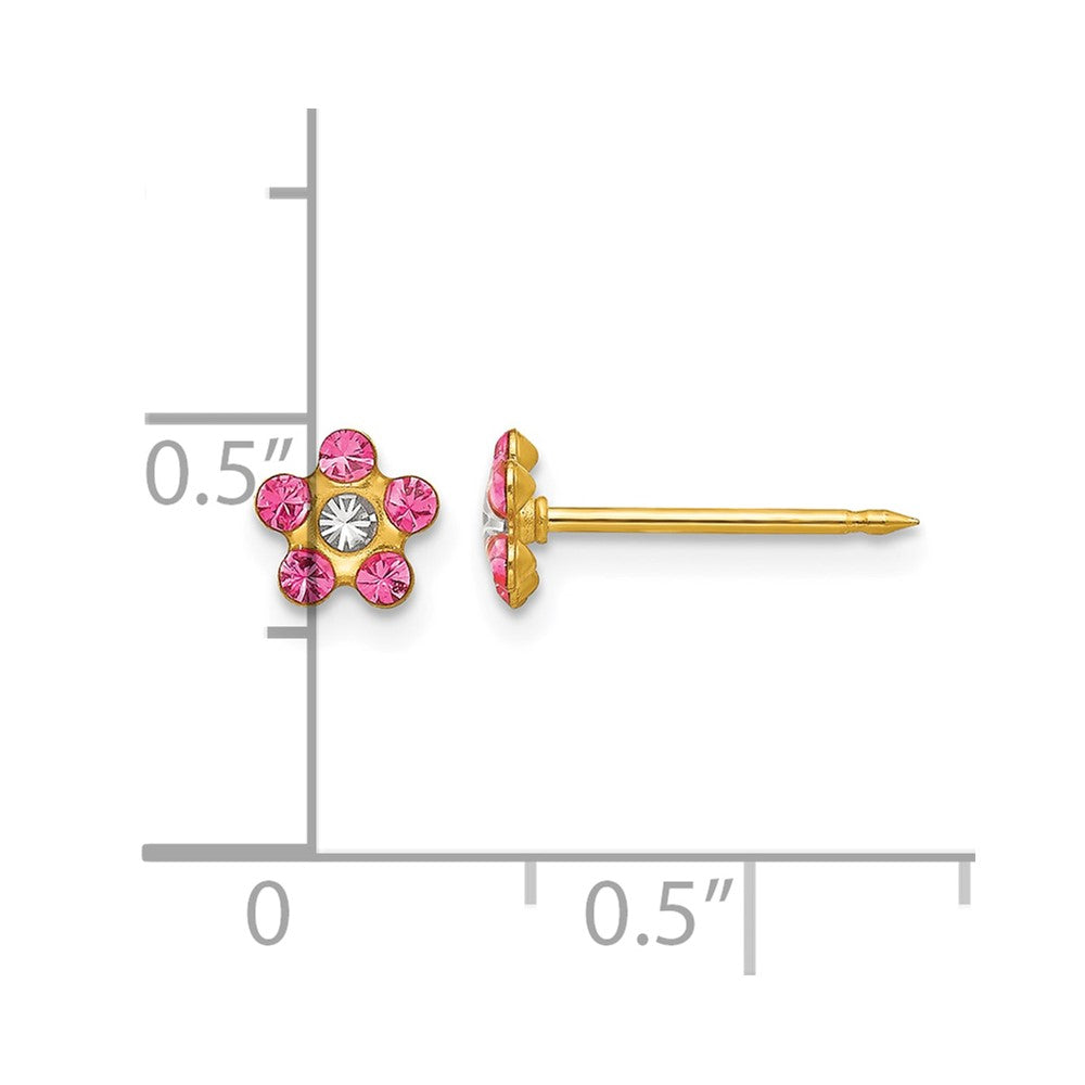 Inverness 14k Rose/Aurora Borealis Crystal Flower Earrings