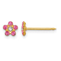 Inverness 14k Rose/Aurora Borealis Crystal Flower Earrings