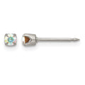 Inverness Stainless Steel 3mm Aurora Borealis Crystal Earrings