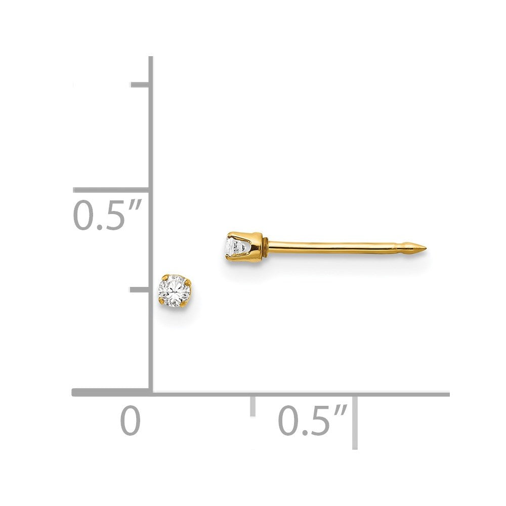 Inverness 14k 2mm CZ Earrings