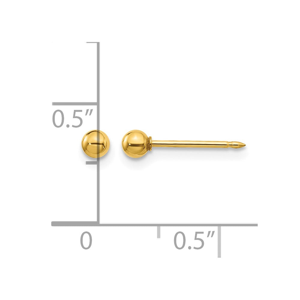Inverness 18k 3mm Ball Post Earrings
