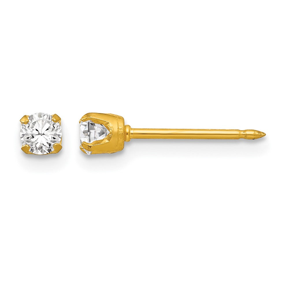 Inverness 18k 3mm CZ Post Earrings