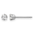 Inverness 18k White 3mm Square CZ Earrings