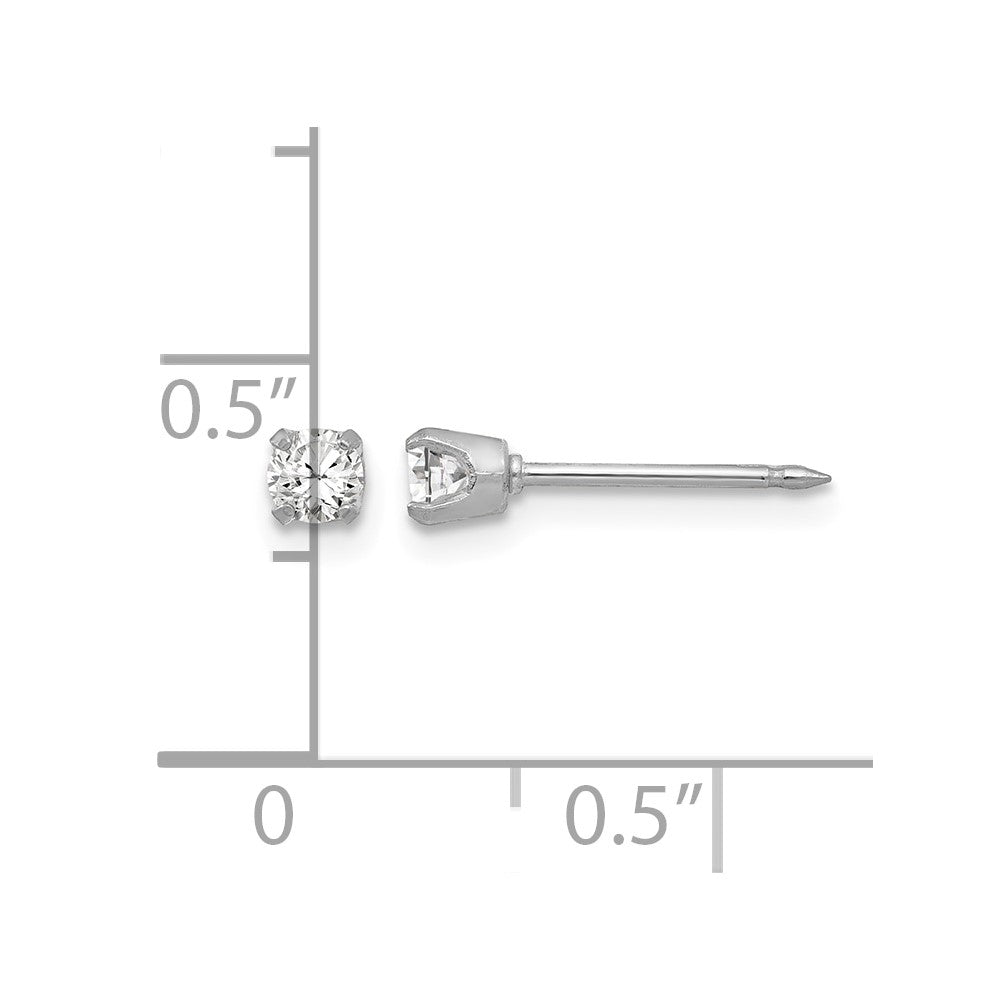 Inverness 18k White 3mm CZ Earrings
