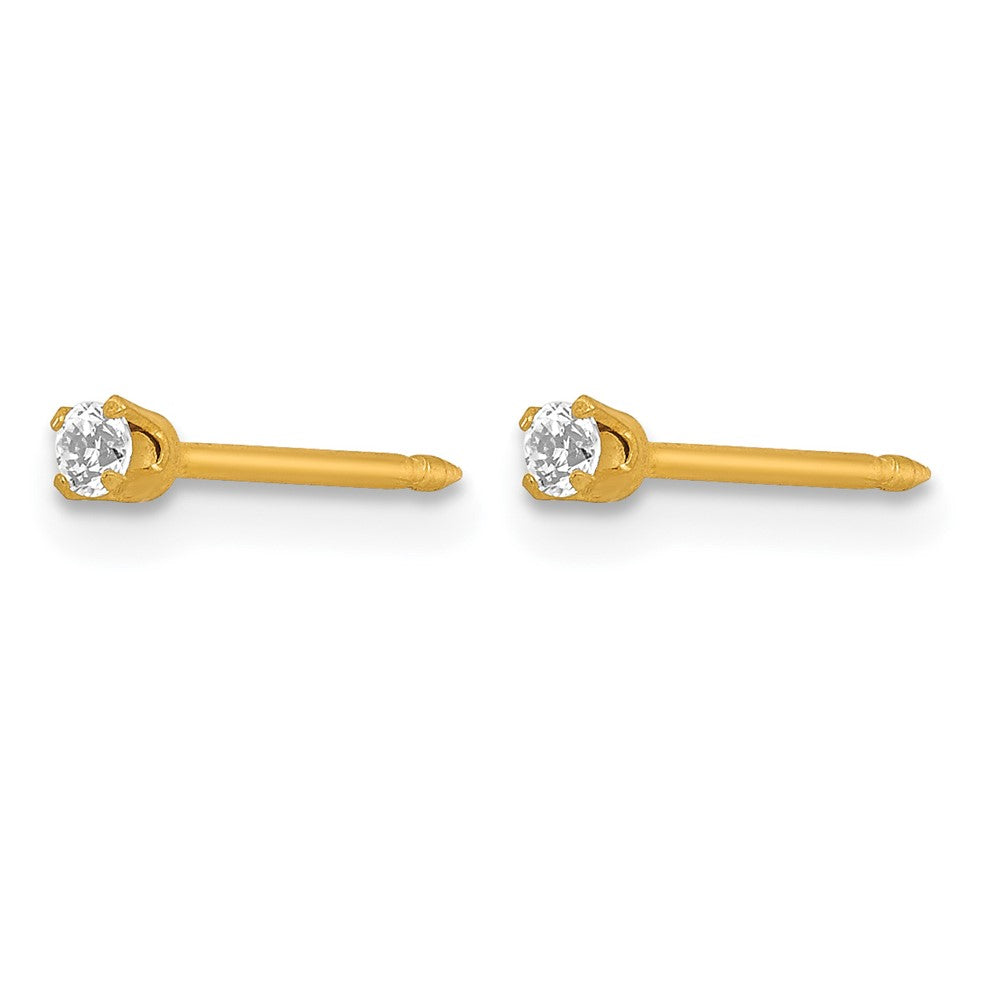 Inverness 18k 2mm CZ Post Earrings