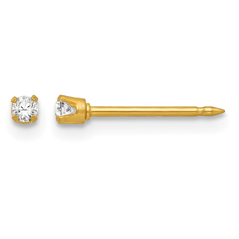 Inverness 18k 2mm CZ Post Earrings