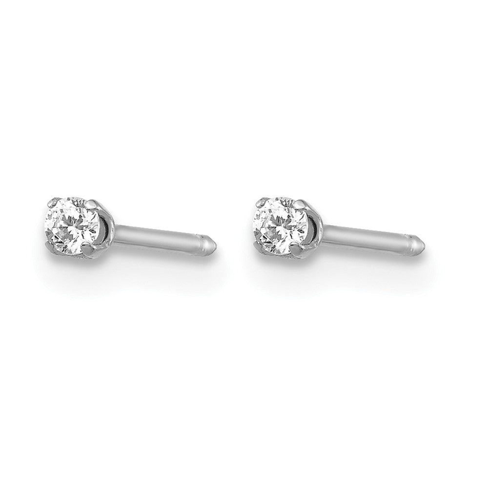 Inverness 18k White Gold 2mm CZ Earrings