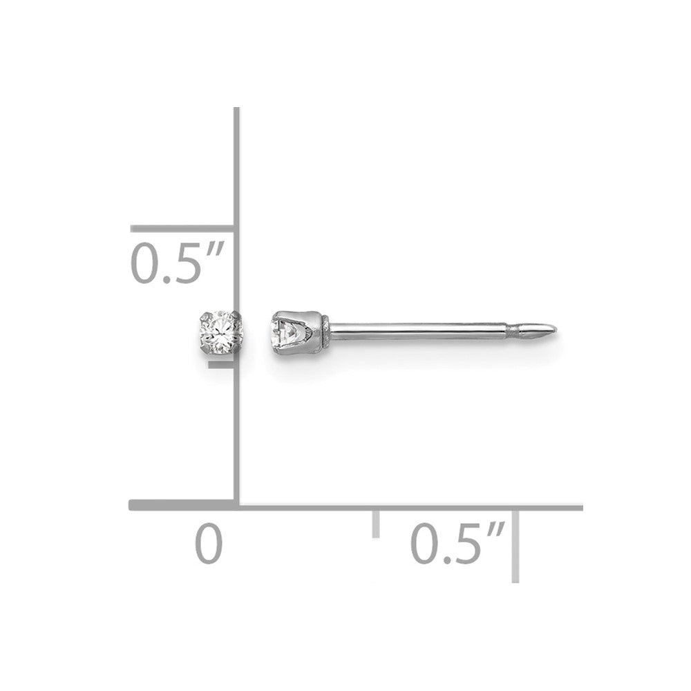 Inverness 18k White Gold 2mm CZ Earrings