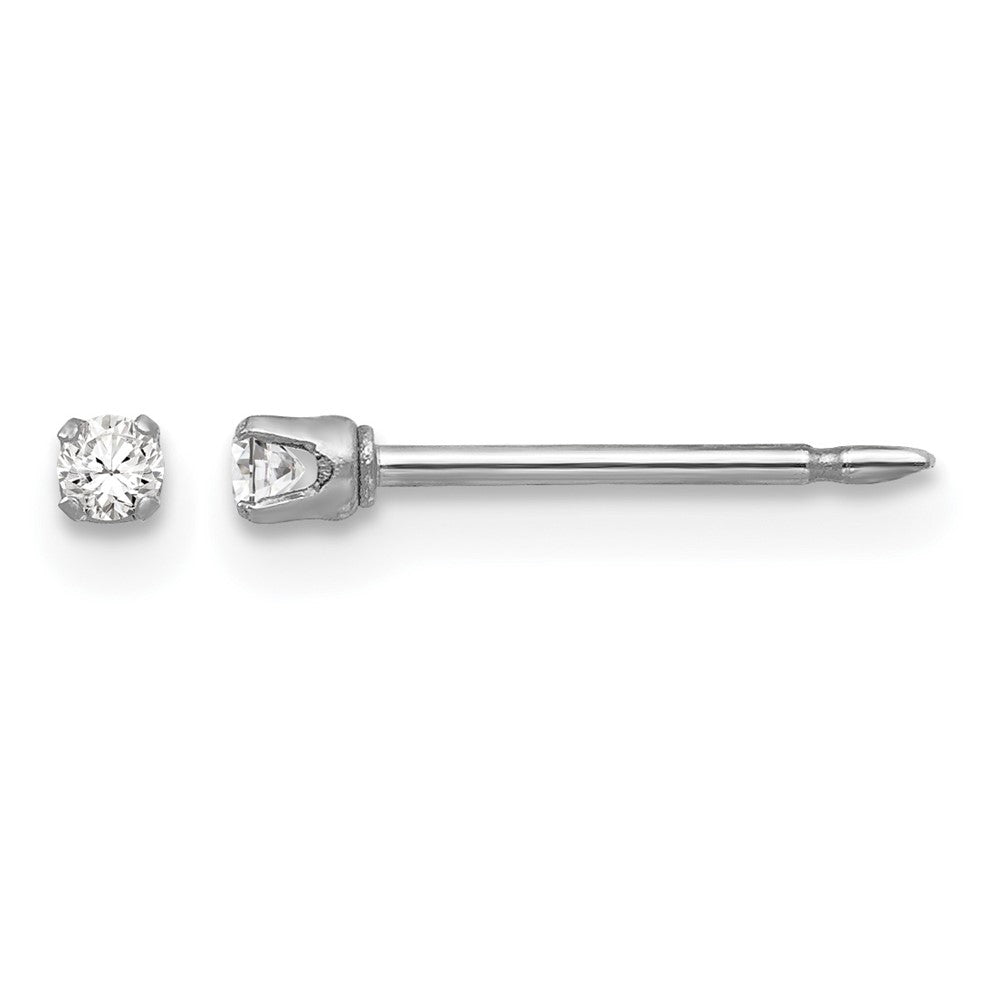 Inverness 18k White Gold 2mm CZ Earrings