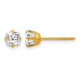 Inverness 14k 5mm Sq. Princess CZ Post Earrings