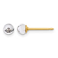 Inverness 14K Polished 4mm Crystal Faceted Ball Post Earrings