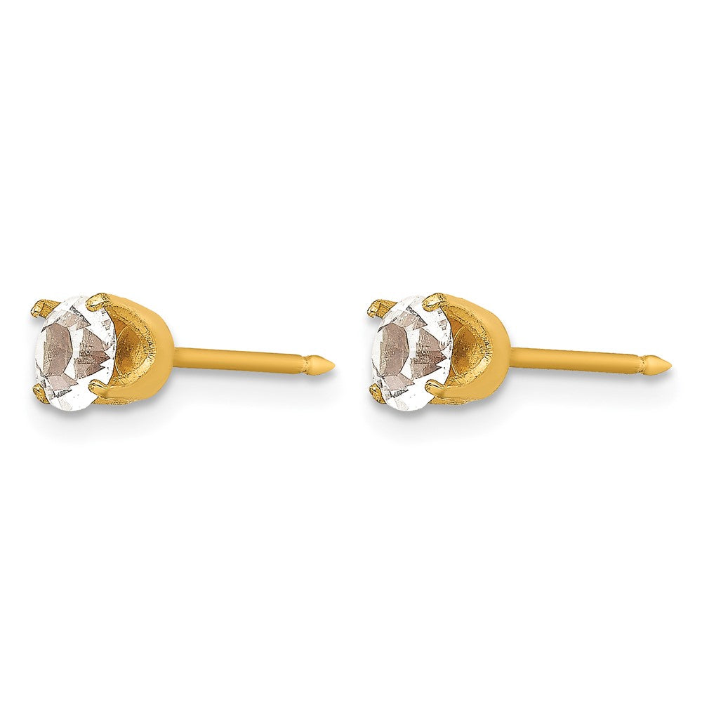 Inverness Stainless Steel 24K Gold-plated 5mm Austrian Crystal Earrings