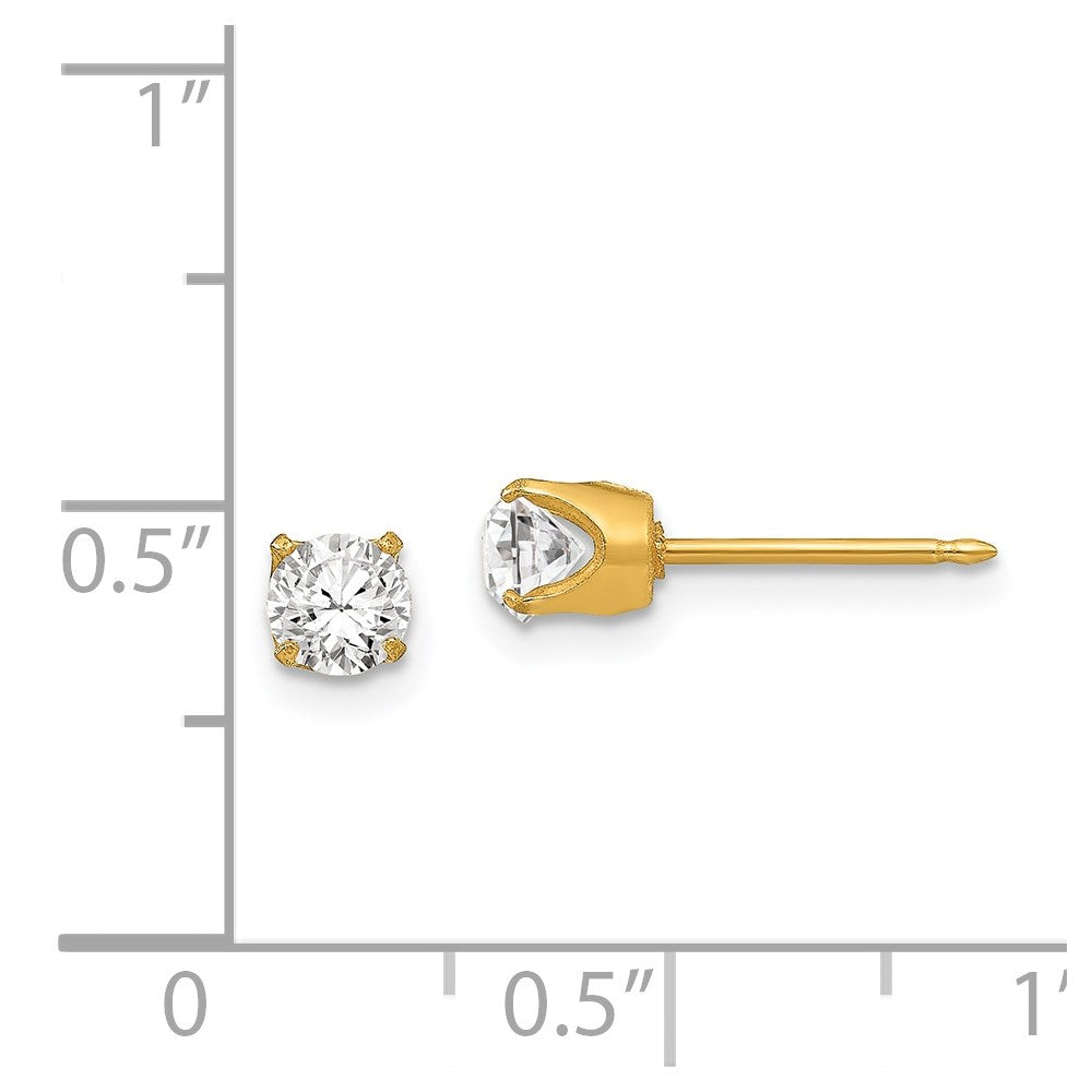 Inverness Stainless Steel 24K Gold-plated 5mm Austrian Crystal Earrings