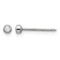 Inverness 14k White 3mm Crystal Bezel Earrings