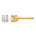 Inverness Stainless Steel 24K Gold-plated 5mm CZ Post Earrings