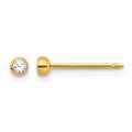 Inverness 14k 3mm Bezel Crystal Post Earrings