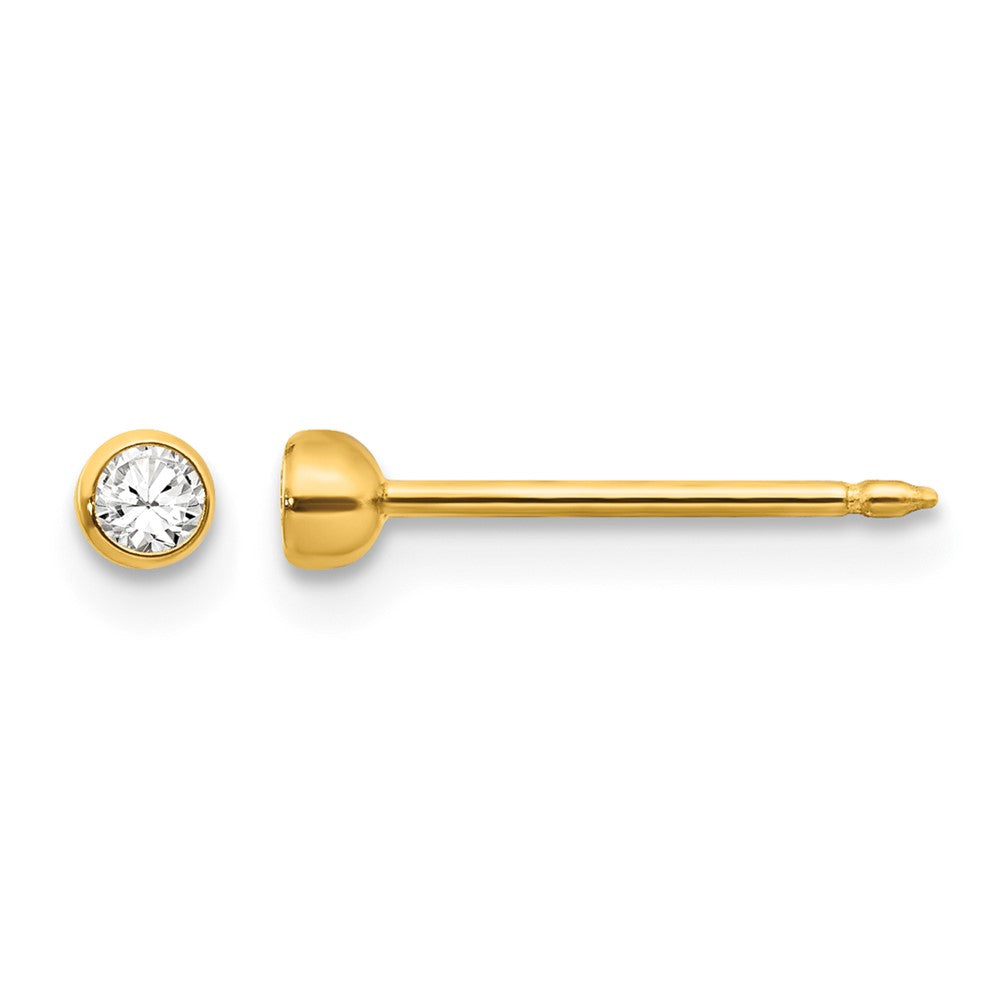 Inverness 14k 3mm Bezel Crystal Post Earrings