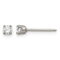 Inverness Stainless Steel Polished 3mm CZ Post Earrings