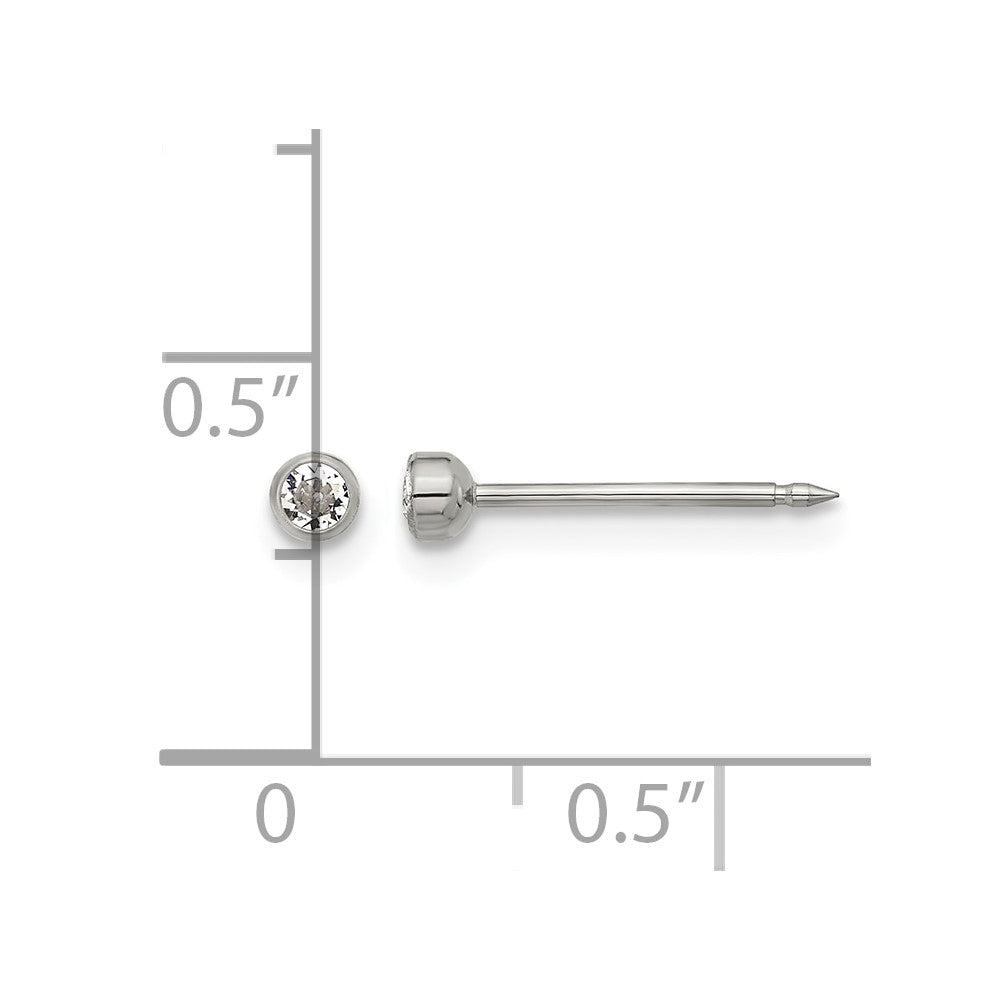 Inverness Titanium 3mm Crystal Post Earrings
