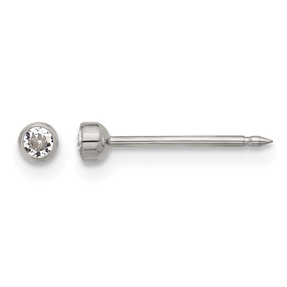 Inverness Titanium 3mm Crystal Post Earrings