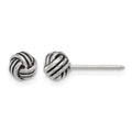 Inverness Stainless Steel Antiqued Love Knot Post Earrings