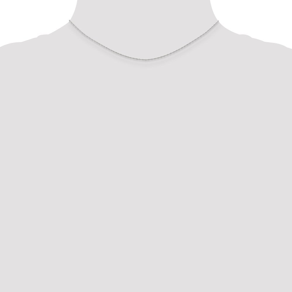 14k White Gold .5 mm Carded Cable Rope Chain
