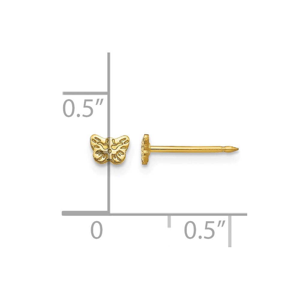 Inverness Stainless Steel 24K Gold-plated Petite Butterfly Earrings