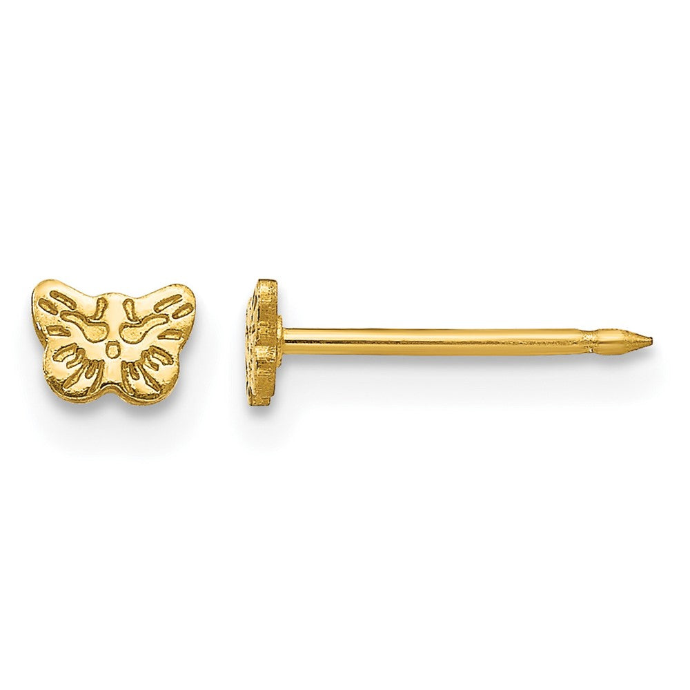 Inverness Stainless Steel 24K Gold-plated Petite Butterfly Earrings