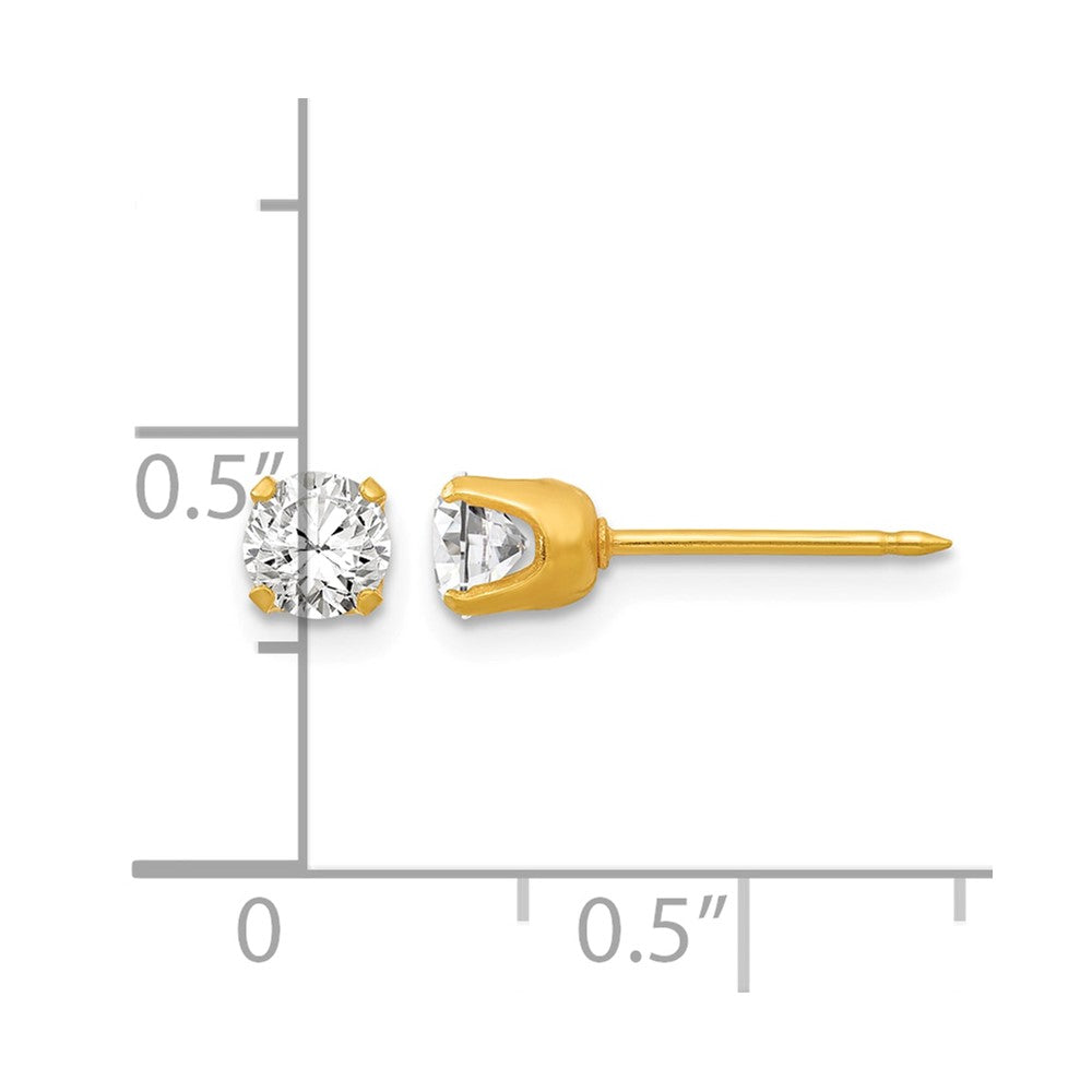 Inverness 14k 4.25mm CZ Post Earrings