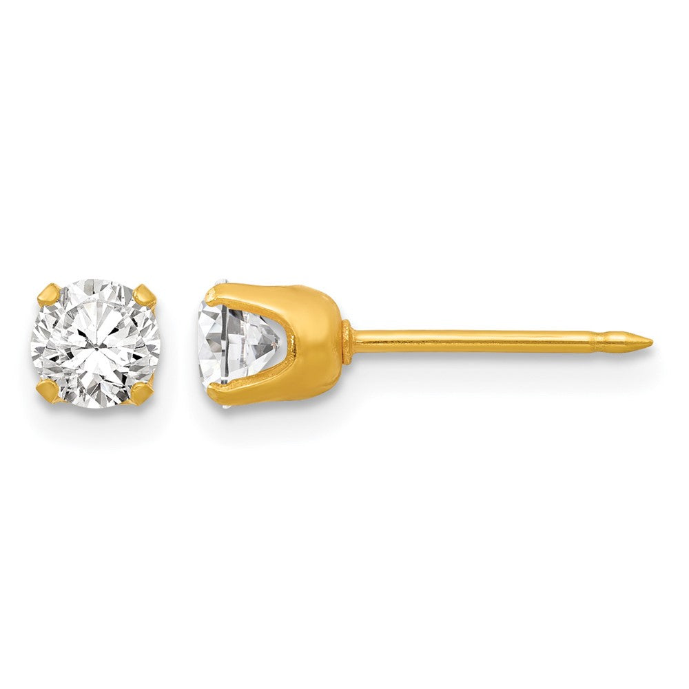 Inverness 14k 4.25mm CZ Post Earrings