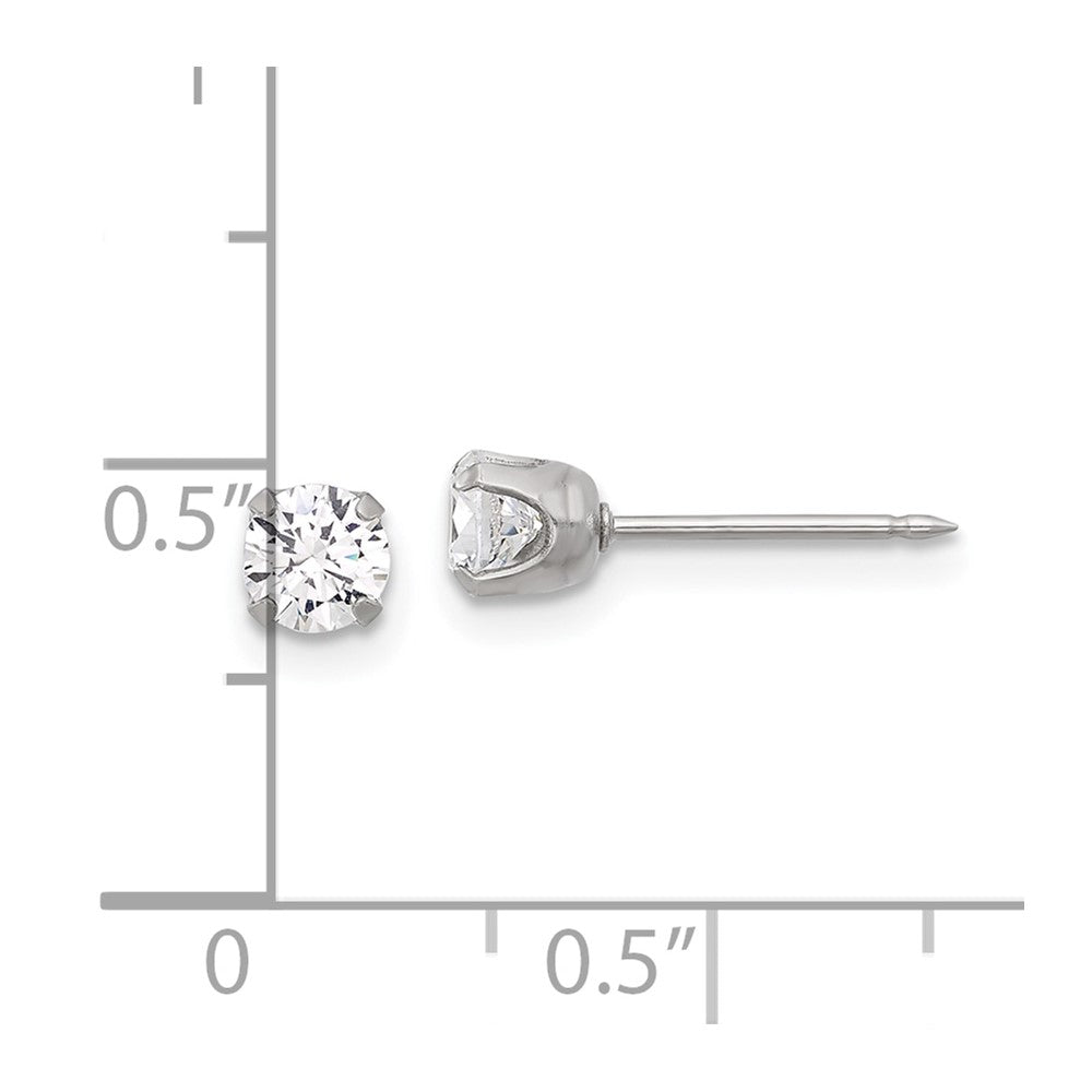 Inverness Stainless Steel 4mm CZ Post Earrings