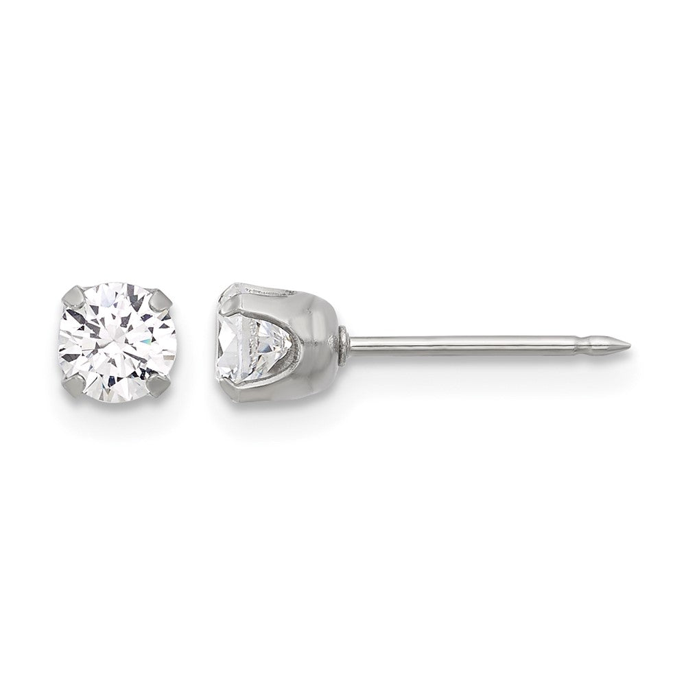 Inverness Stainless Steel 4mm CZ Post Earrings