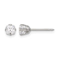 Inverness Stainless Steel 4mm Square CZ Post Earrings
