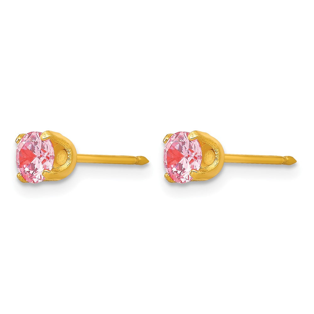 Inverness 14k 5mm Pink CZ Post Earrings