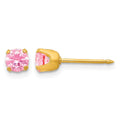 Inverness 14k 5mm Pink CZ Post Earrings